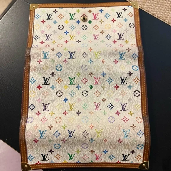 Louis Vuitton Murakami Monogram White Leather Continental Wallet - Picture 3 of 10